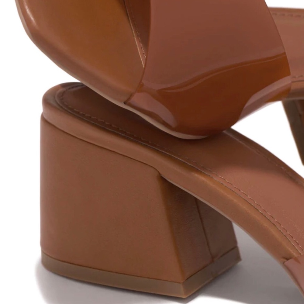 !! NEW !! Transparent Block Heel Mules in Coffee - Picture 4 of 6